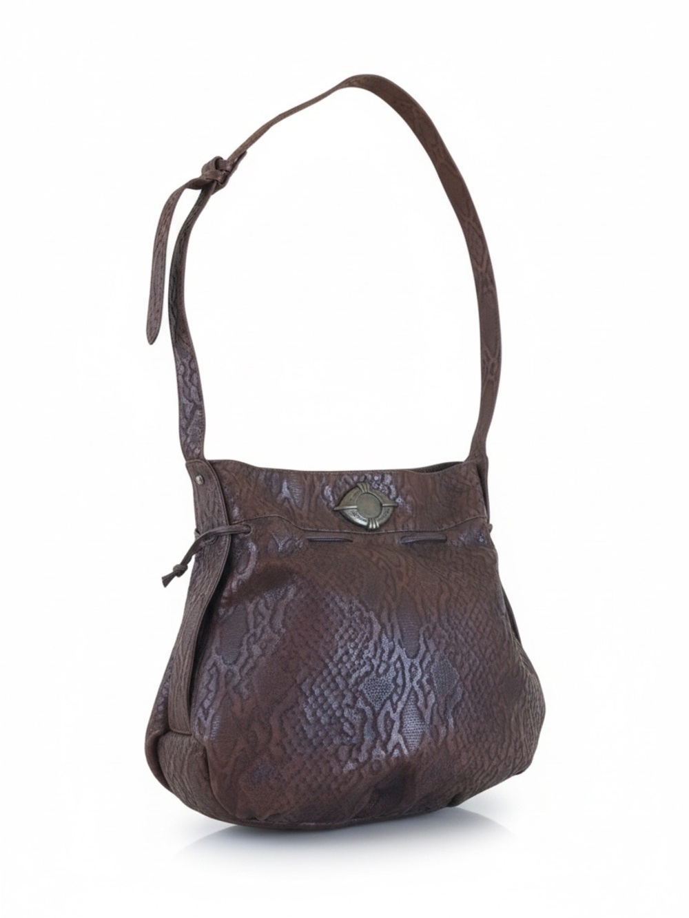 Sharif brown embossed purse bag